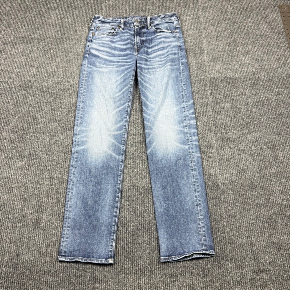 American Eagle Mens Airflex+ Original Straight Leg Jeans Blue 30x31(Actual)